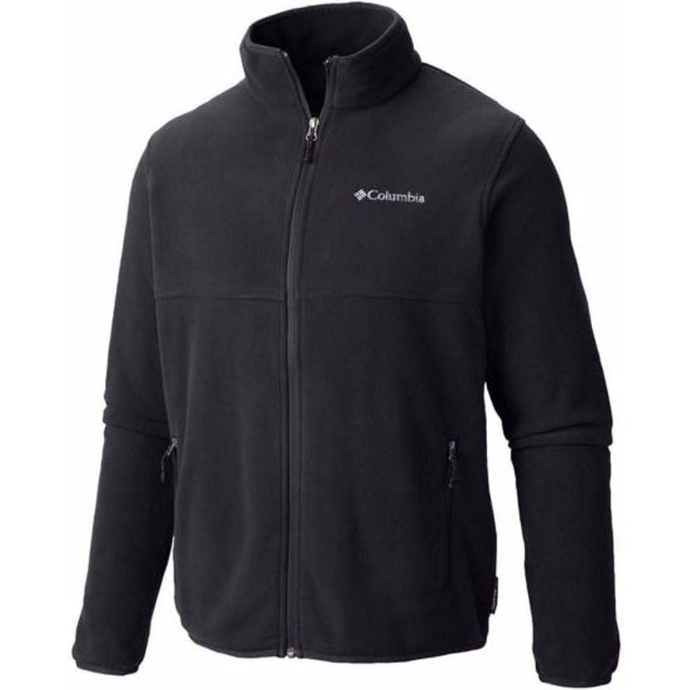 Columbia Mens Full Zip Fleece Jacket Black Mock Neck size 2XL